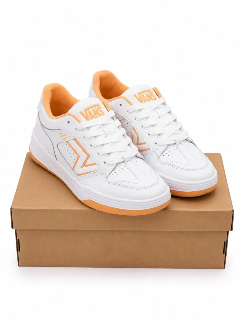 Vans Upland CC White Orange Men 9/wom 10.5 Skate Shoes Low Top Sneakers 721356